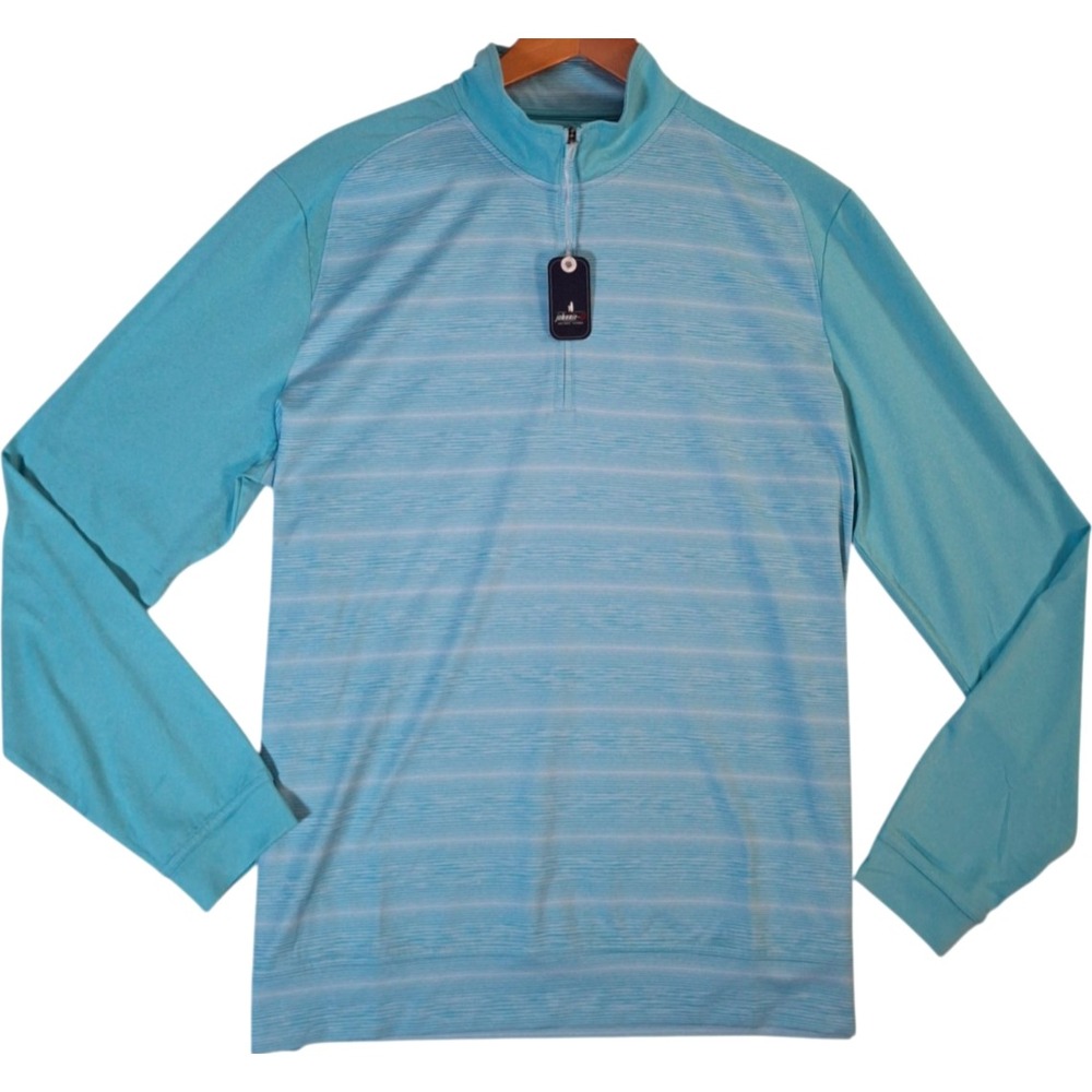 Johnnie-O Bert 1/4 Zip Pullover Men's Large L Baja Blue Golf Performance Top NWT